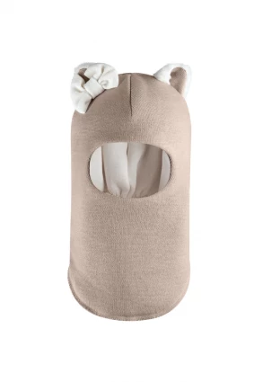 Зимова шапочка-шолом Corona.hm "Кицюня" капучіно