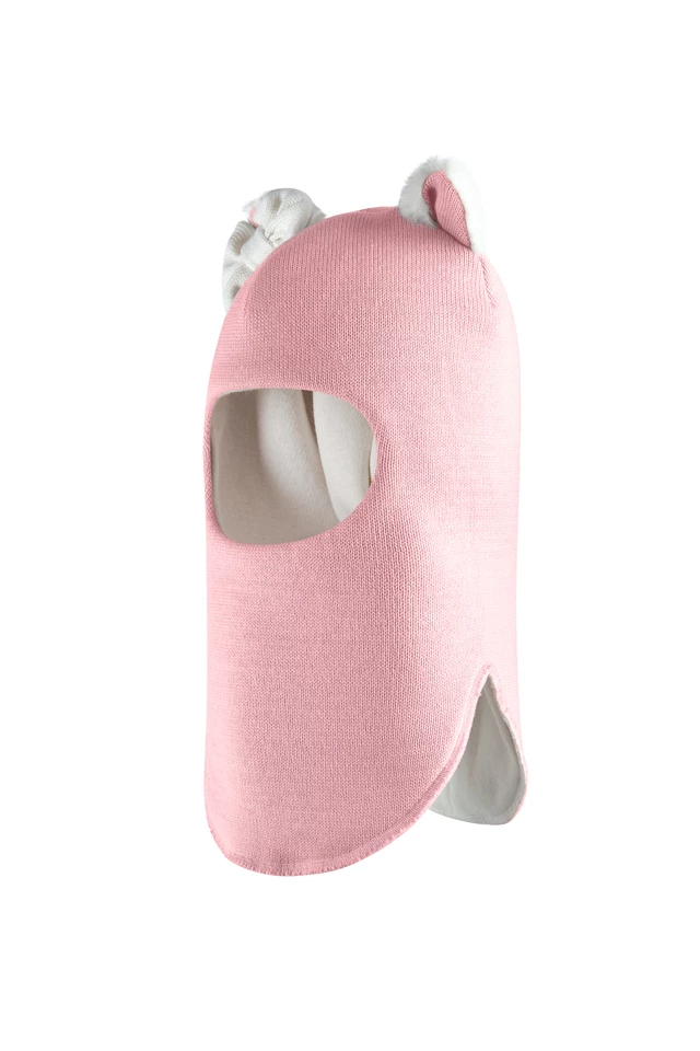 Зимняя шапочка-шлем Corona.hm "Кошечка" пыльно-розовый
