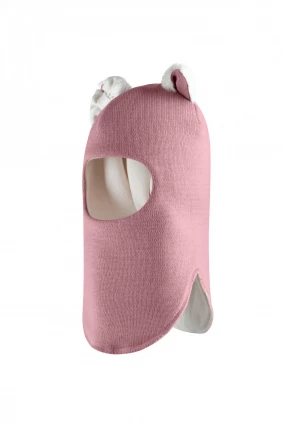 Зимняя шапочка-шлем Corona.hm "Кошечка" пыльно-розовый