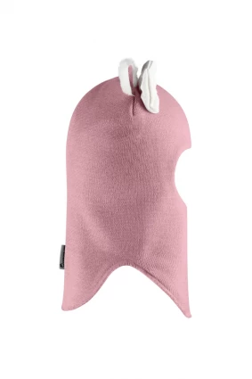 Зимняя шапочка-шлем Corona.hm "Кошечка" пыльно-розовый