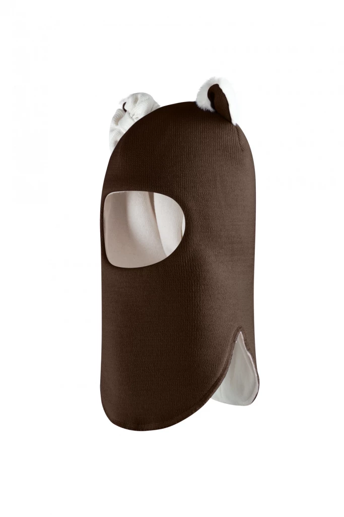 Зимняя шапочка-шлем Corona.hm "Кошечка" шоколад