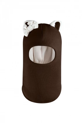 Зимняя шапочка-шлем Corona.hm "Кошечка" шоколад