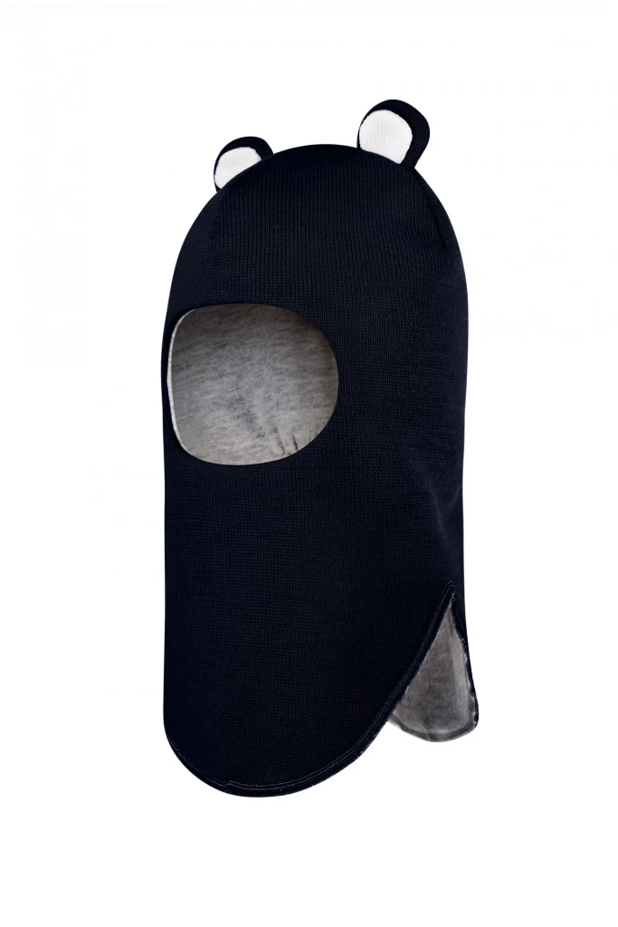 Зимняя шапочка-шлем Corona.hm "Мишутка" синий бархат