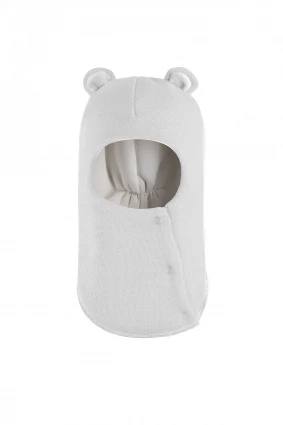 Зимняя шапочка-шлем Corona.hm "Мишутка" на кнопках молоко