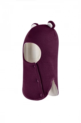 Зимняя шапочка-шлем Corona.hm "Мишутка" на кнопках бордо