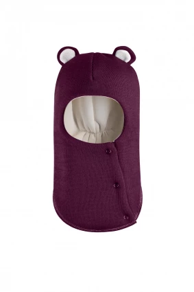 Зимняя шапочка-шлем Corona.hm "Мишутка" на кнопках бордо