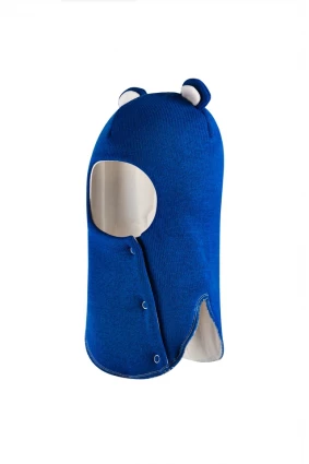 Зимова шапочка-шолом Corona.hm "Ведмедик" з кнопочками електрик