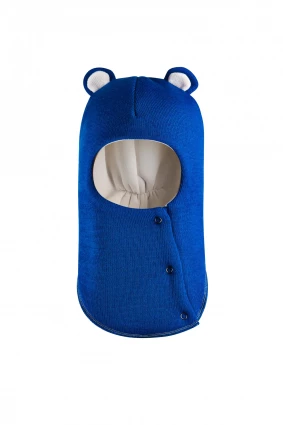 Зимова шапочка-шолом Corona.hm "Ведмедик" з кнопочками електрик