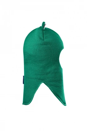 Зимняя шапочка-шлем Corona.hm "Мишутка" на кнопках изумруд