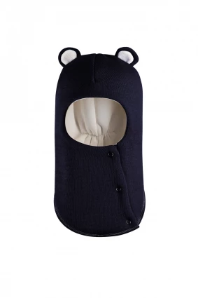 Зимова шапочка-шолом Corona.hm "Ведмедик" з кнопочками синій