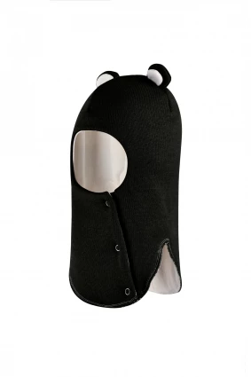 Зимова шапочка-шолом Corona.hm "Ведмедик" з кнопочками чорний