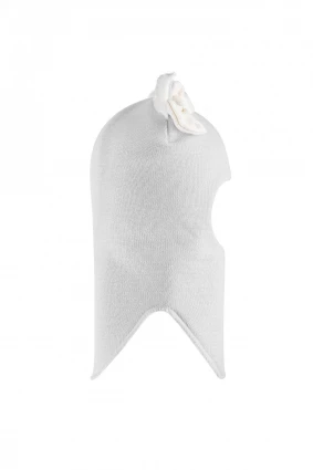 Зимова шапочка-шолом Corona.hm "Кицюня" з кнопочками молоко