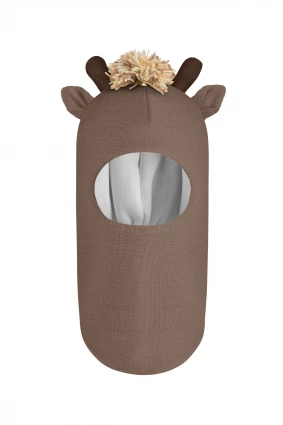 Зимняя шапочка шлем Corona.hm *Жирафчик* молочный шоколад