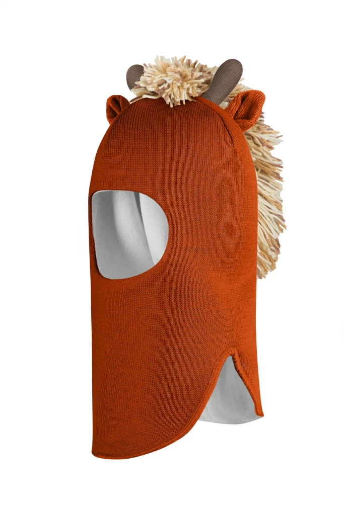 Зимняя шапочка шлем Corona.hm *Жирафчик* оранж