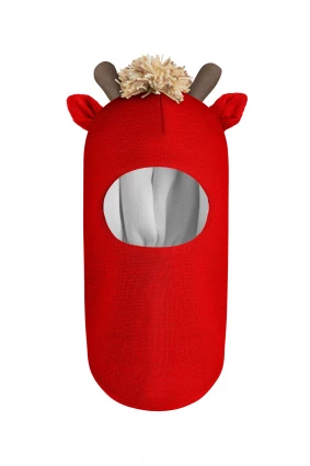 Зимняя шапочка шлем Corona.hm *Жирафчик* красный