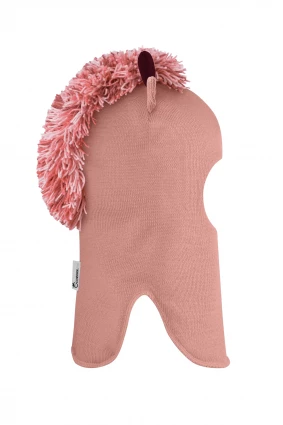 Зимняя шапочка шлем Corona.hm *Мисс Жирафка* пудра