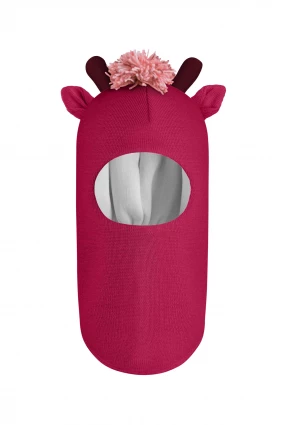 Зимняя шапочка шлем Corona.hm *Мисс Жирафка* ягодный