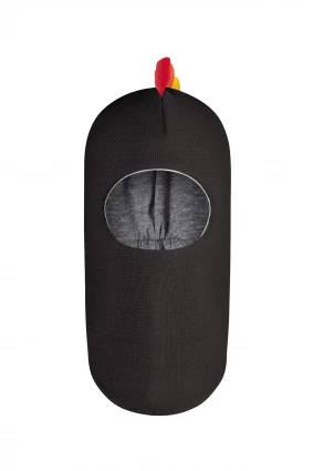 Зимняя шапочка шлем Corona.hm "Мисс Дино с  гребешком радуга " графит