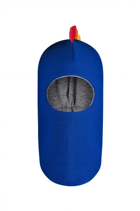 Зимняя шапочка шлем Corona.hm "Мисс Дино с гребешком радуга" электрик