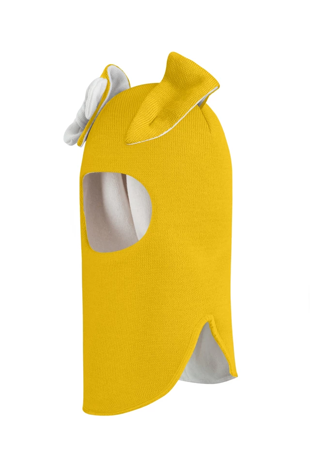 Зимова шапочка-шолом Corona.hm "Зайка" сонце білий бантик