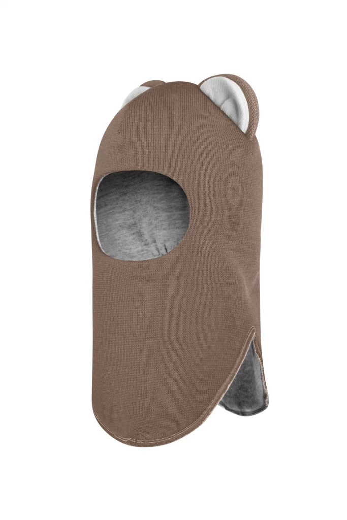 Зимняя шапочка шлем Corona.hm "Мисс Львица" молочный шоколад