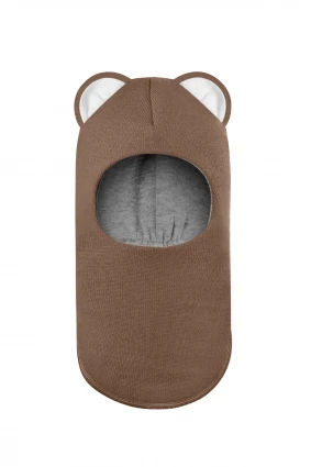 Зимняя шапочка шлем Corona.hm "Мисс Львица" молочный шоколад