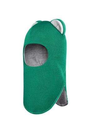 Зимняя шапочка шлем Corona.hm "Мисс Львица" изумруд