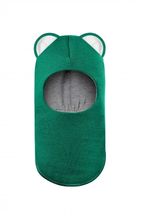 Зимняя шапочка шлем Corona.hm "Мисс Львица" изумруд