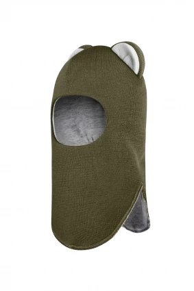 Зимняя шапочка шлем Corona.hm "Мисс Львица" хаки