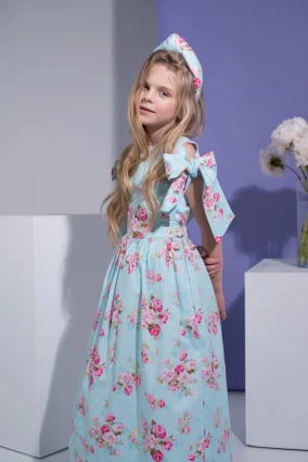 Сукня для дівчинки Corona.hm “Шарм”, троянда на блакитному