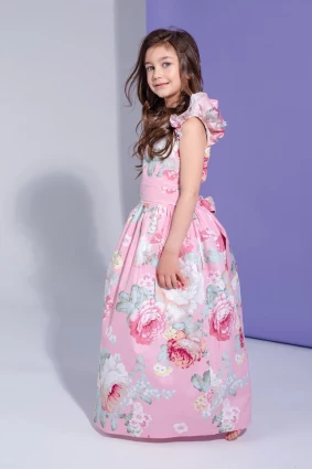 Сукня для дівчинки Corona.hm “Розкіш”, півонія на рожевому