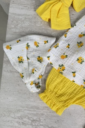 Комплект з мусліну *Жовта квітка*