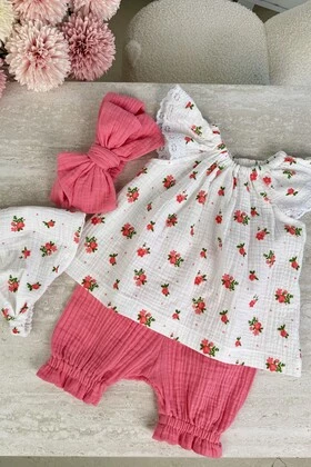 Комплект з мусліну *Коралова квітка*