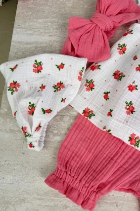 Комплект з мусліну *Коралова квітка*