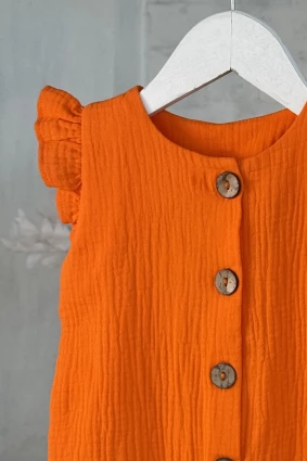 Ромпер з мусліну *Оранж *  + панамка з бантиком