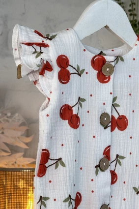 Ромпер з мусліну *Вишенька* + косинка