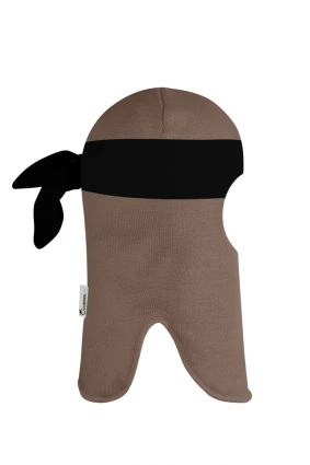 Зимова шапочка-шолом Corona.hm "Ніндзя"  молочний шоколад