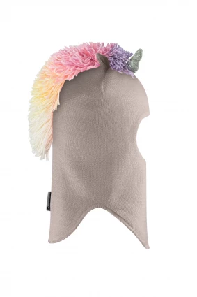 Зимняя шапочка шлем Corona.hm "Единорожка" капучино