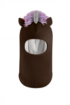 Зимова шапочка-шолом Corona.hm "Єдиноріжка" шоколад