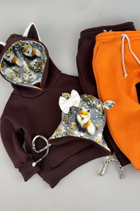 Костюм Corona.hm *Лисичка* шоколад з додатковими штанами та шапочкою (шапочка на вибір)