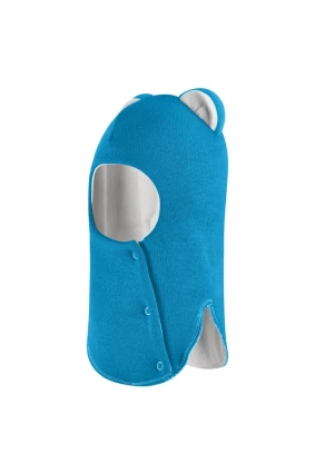 Зимова шапочка-шолом Corona.hm “Лев” із кнопками  бірюза