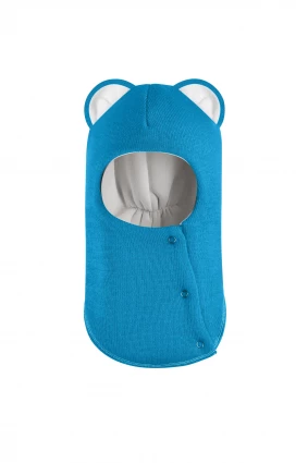 Зимова шапочка-шолом Corona.hm “Лев” із кнопками  бірюза