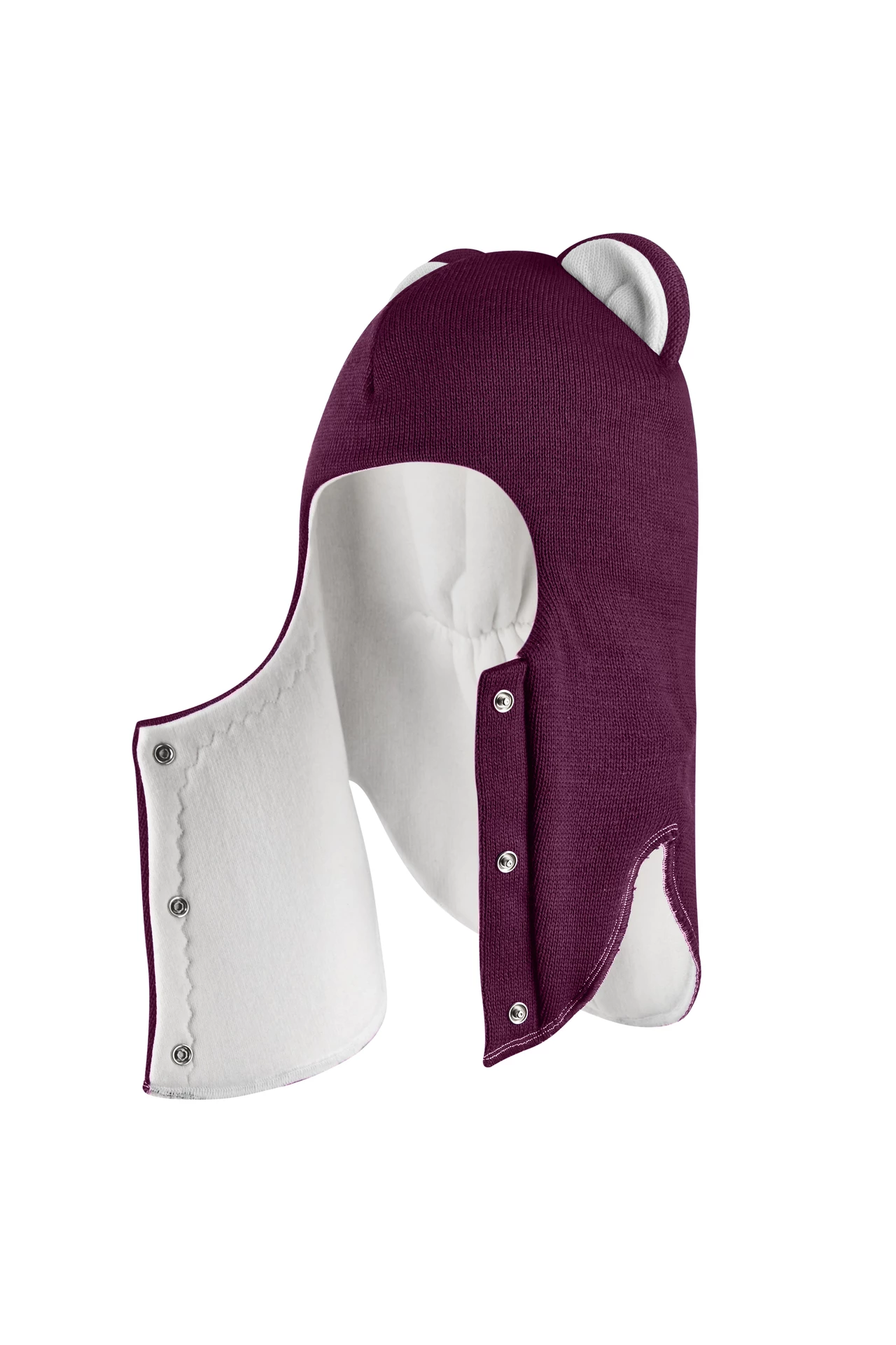 Зимова шапочка-шолом Corona.hm “Лев” із кнопками  бордо