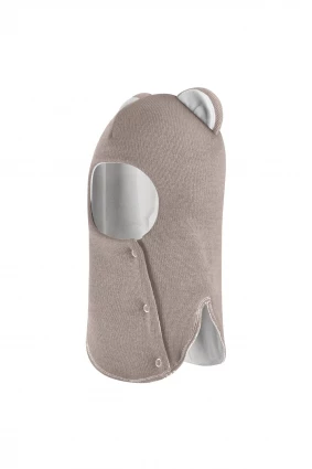 Зимова шапочка-шолом Corona.hm “Лев” із кнопками  капучіно