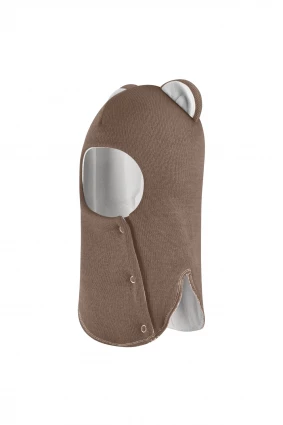 Зимова шапочка-шолом Corona.hm “Лев” із кнопками  молочний шоколад