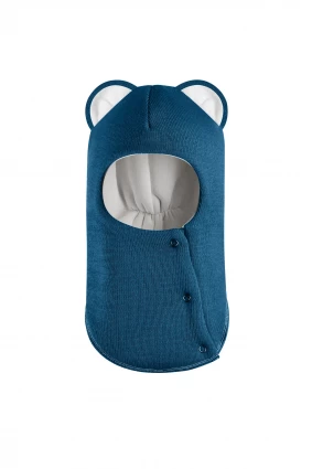 Зимова шапочка-шолом Corona.hm “Лев” із кнопками  морська хвиля