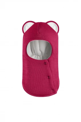 Зимова шапочка-шолом Corona.hm “Лев” із кнопками  ягідний