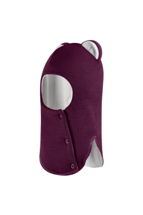 Зимова шапочка-шолом Corona.hm "Міс Левиця"  із кнопками  бордо