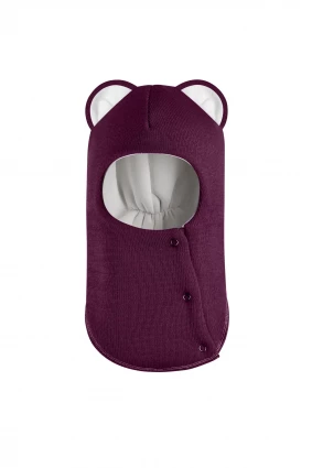 Зимова шапочка-шолом Corona.hm "Міс Левиця"  із кнопками  бордо