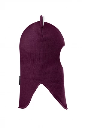 Зимова шапочка-шолом Corona.hm "Міс Левиця"  із кнопками  бордо